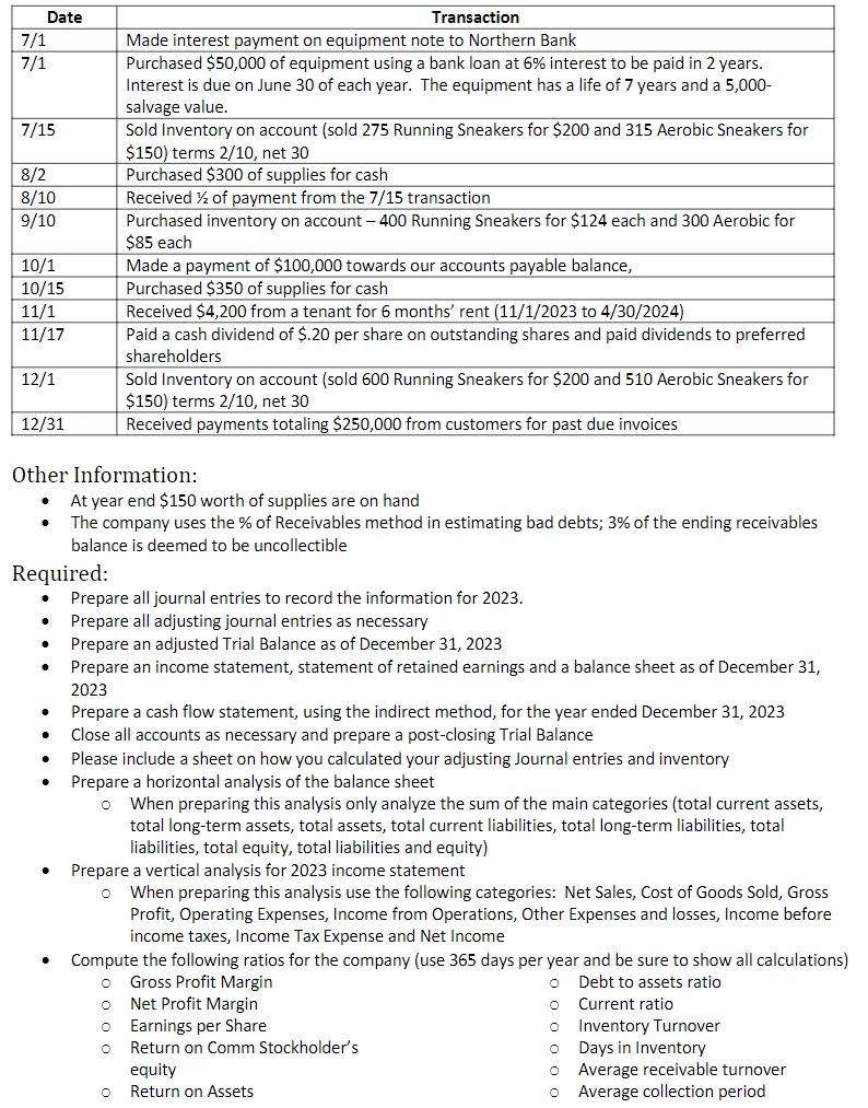 all adjusting journal entries as necessary and the adjusted Trial Balance as
