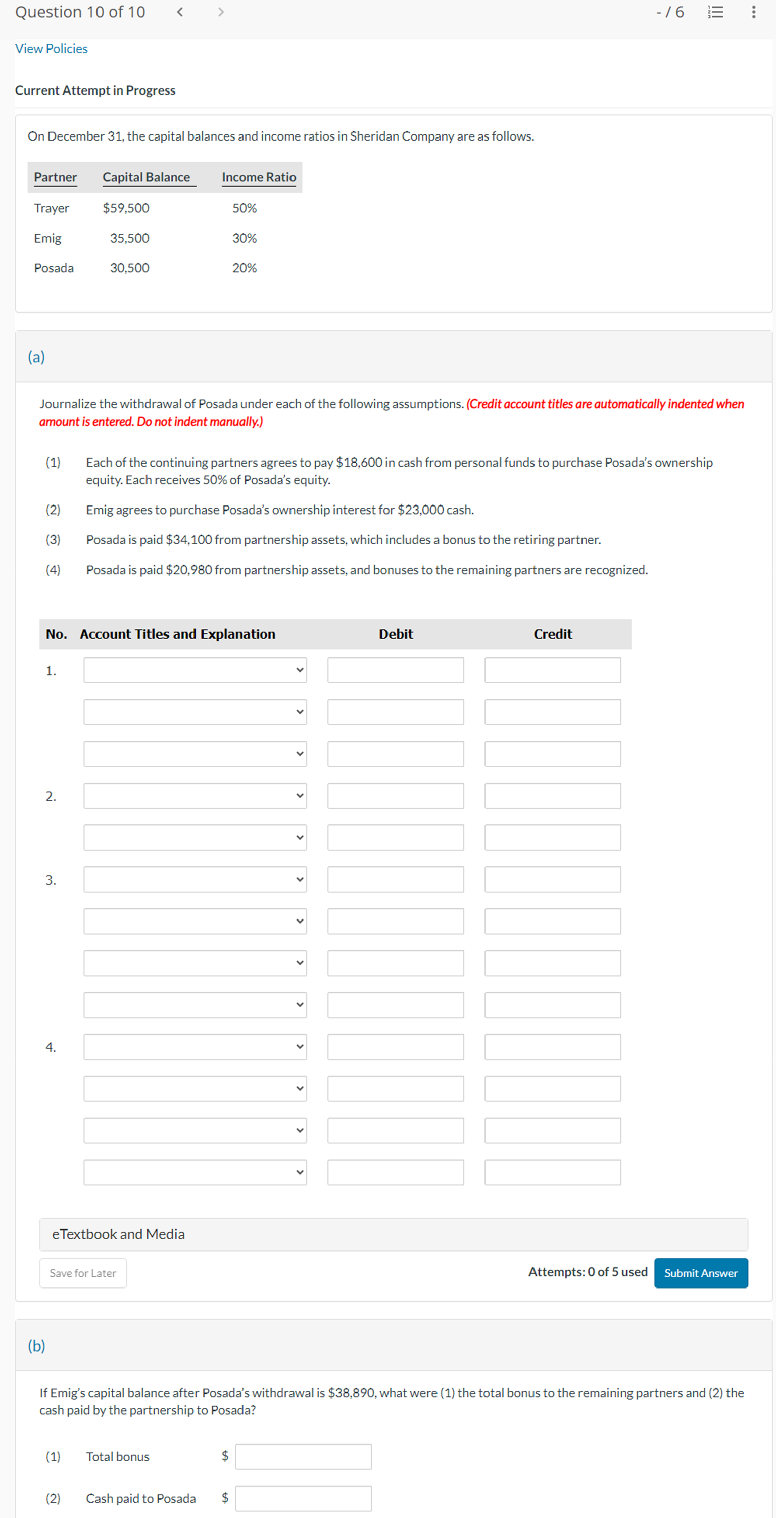 11564 31800 Krista Sayler 10,600 26,500 The capital balance represents each partner's