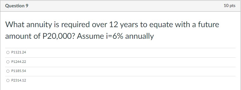 is the formula that you can use: https://drive.google.com/file/d/15qlRdZOYF7bQnjJzfHpz1n50is0XhxBk/view?usp=sharing Question 1D 1D pts