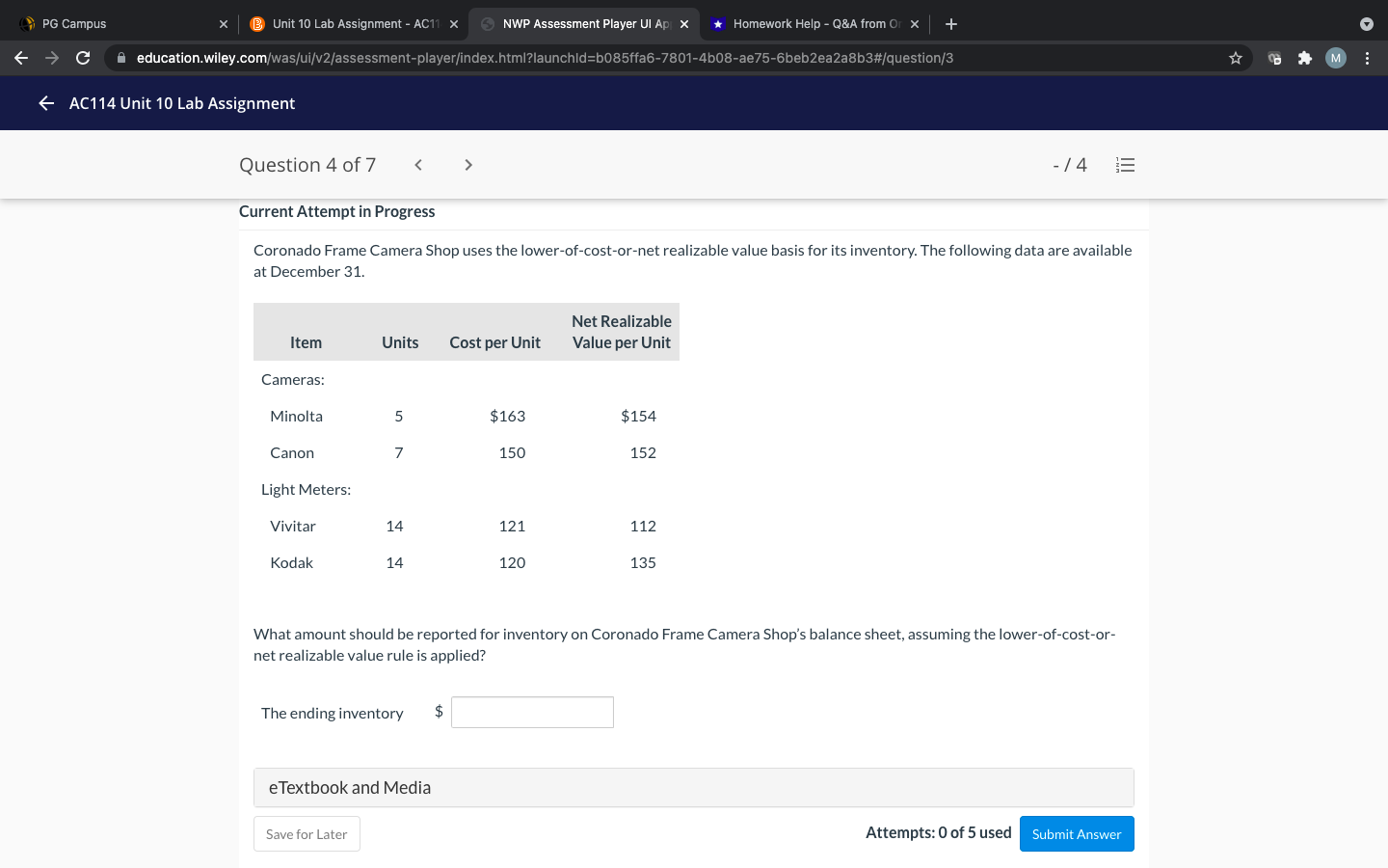 lower-of-cost-or-net realizable value valuation for the company's total inventory. The lower-of-cost-or-net realizable