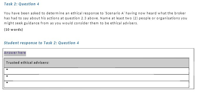 Task 2: Question 4 You have been asked to determine an