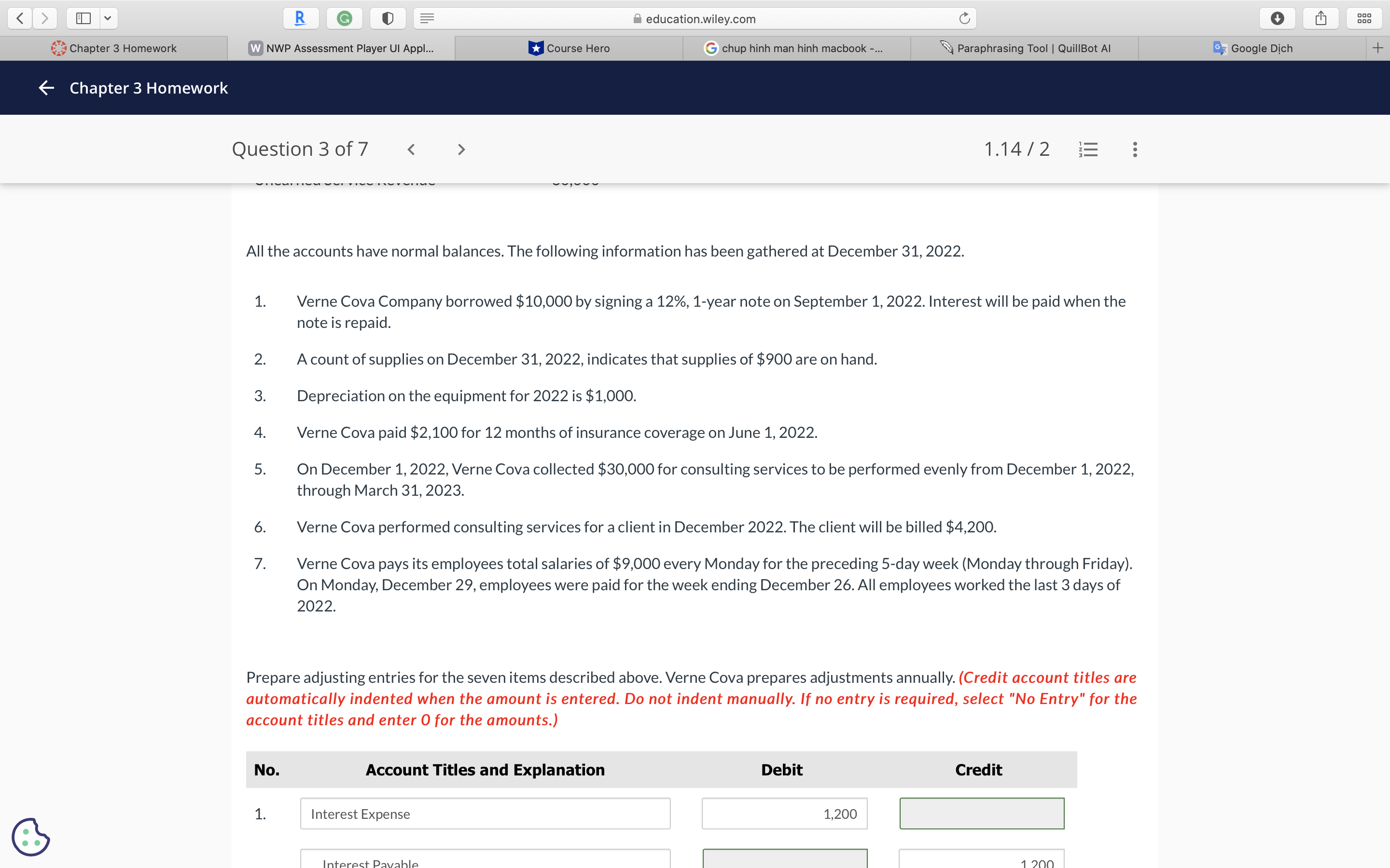  O V R 0 education.wiley.com Chapter 3 Homework W NWP Assessment