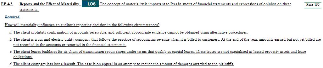  \fEP 4.13 Audit Scope LimitationsClient Imposed. .3\" Required.- 5. What alternative