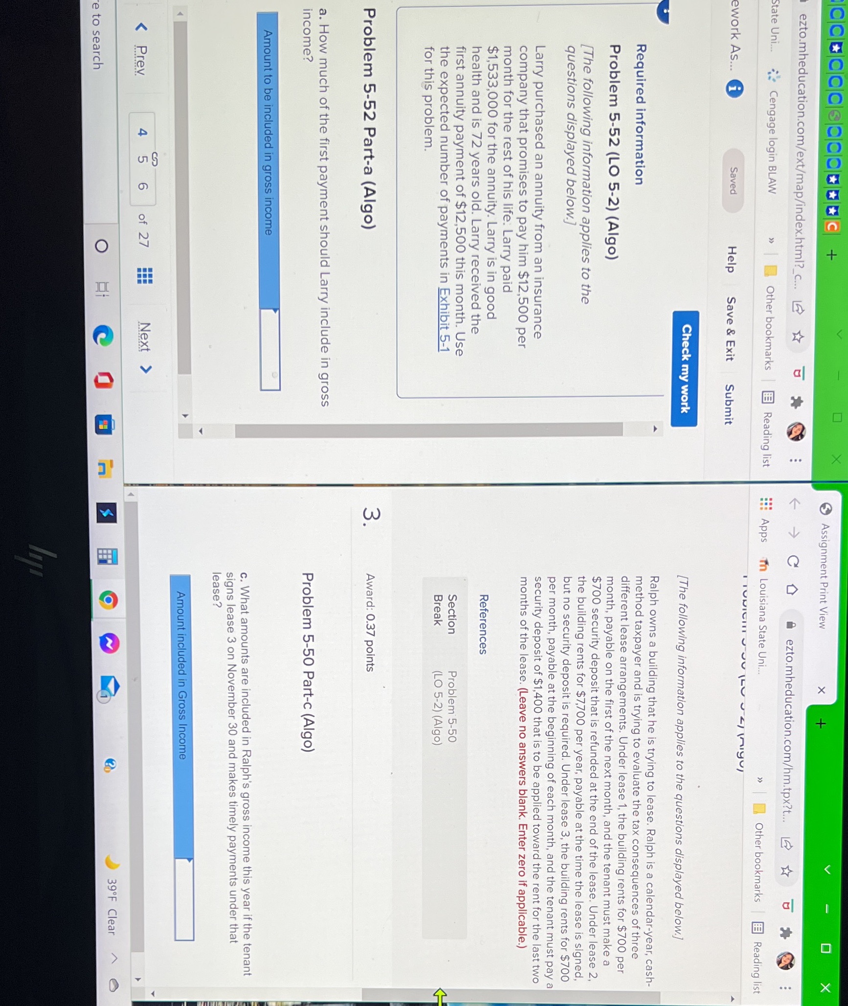  + Assignment Print View O X + ezto.mheducation.com/ext/map/index.html?_c... * * ...