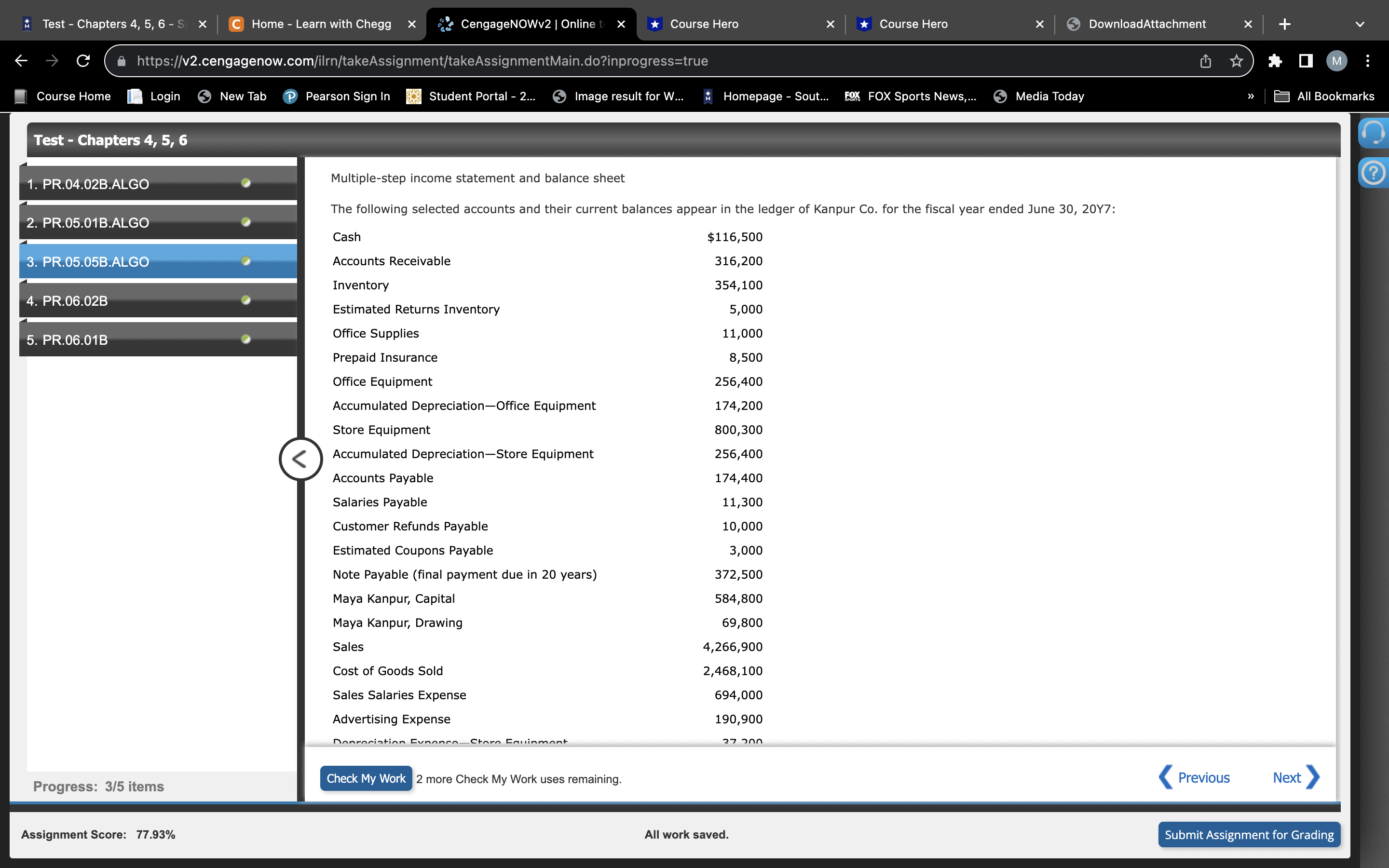 Test - Chapters 4, 5, 6 - S x C Home