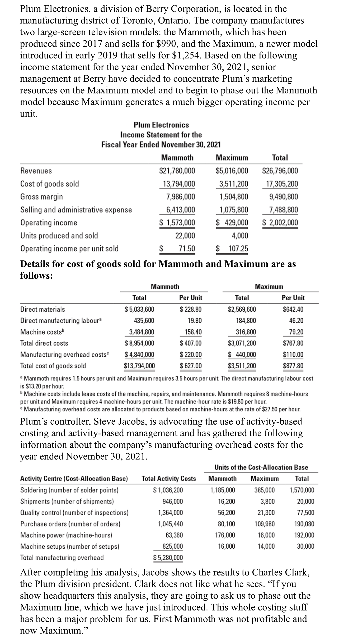 Looking at the ABC analysis, I see two problems. First, we do