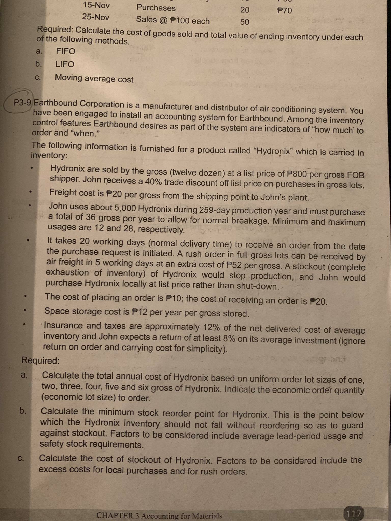 answers in P3-3, please help me :(( of Required: Using the ABC