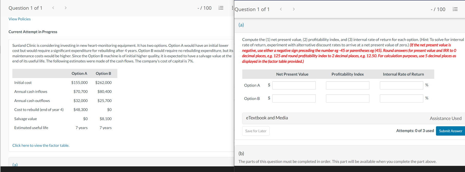 Provide the correct Answer Question 1 of 1