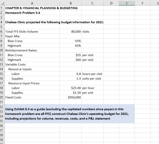 A B C D E F 1 CHAPTER 8: FINANCIAL PLANNING