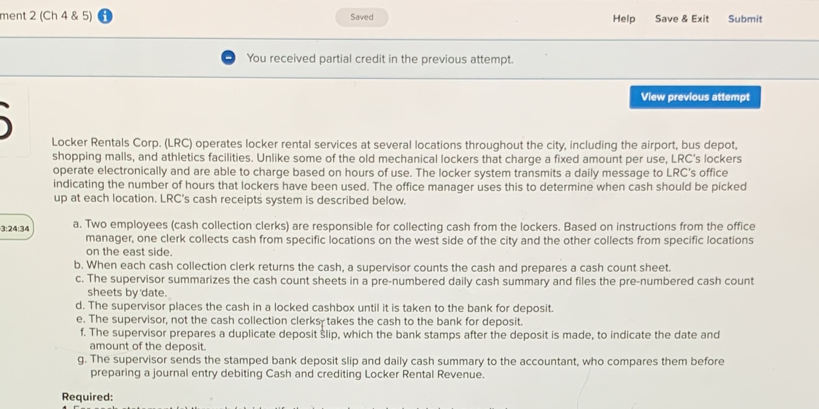  ment 2 (Ch 4 & 5) i Saved Help Save &