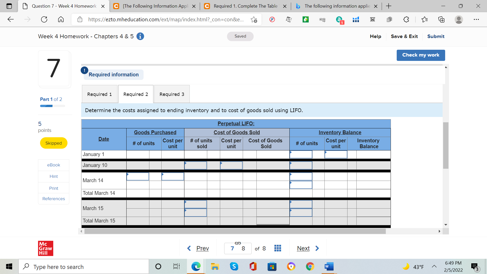 . .. Week 4 Homework - Chapters 4 & 5 i Saved