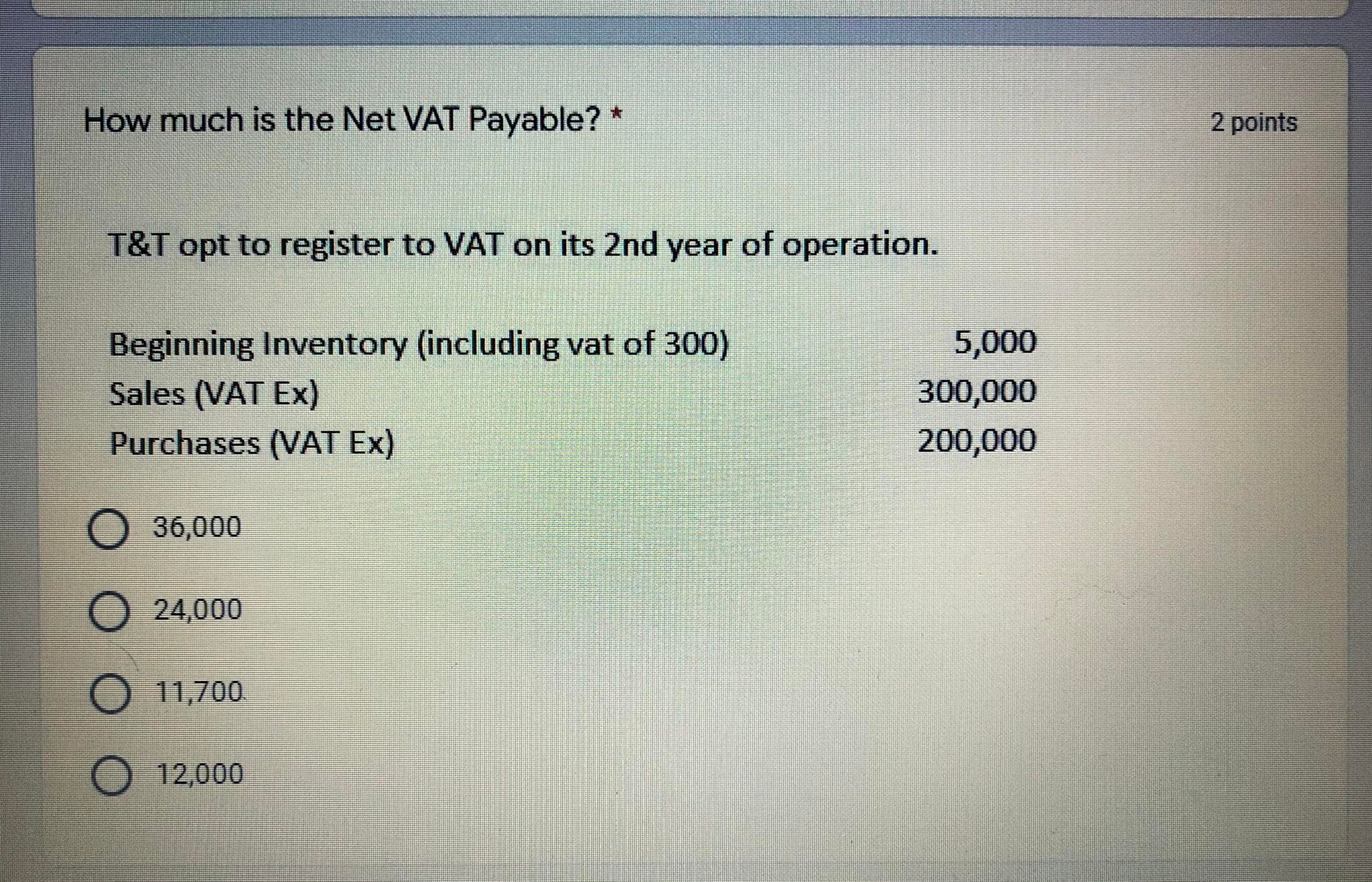 to register to VAT on its 2nd year of operation. Beginning Inventory