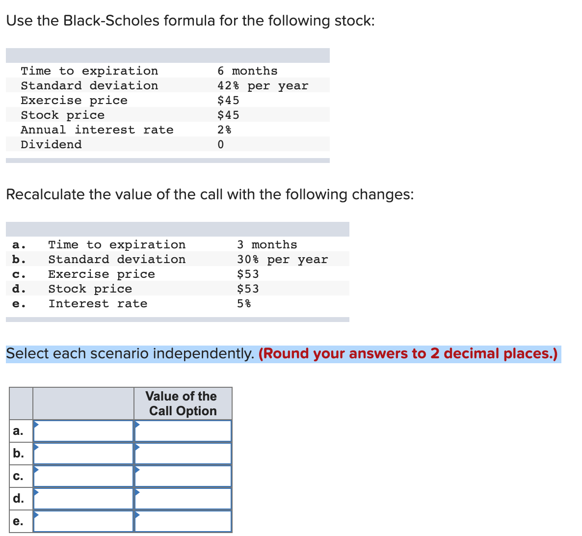 Problem 21-9Data:S0= 102;X= 115; 1 +r= 1.1. The two possibilities forSTare 146