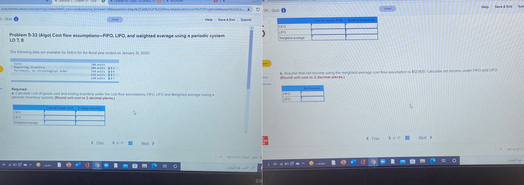  Help Save & Exit Sub ezto.mheducation.com/ext/map/index.html?_con=con&external_browser=0&launchUrl=https%253A%252F%252FIms.mheducation.com%252Fmghmiddleware%252Fm... 05 - Quiz Saved Quiz