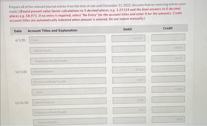 other site 12/1/21 Interest Expense 13932 Premium on Bonds Payable 25206 Cash