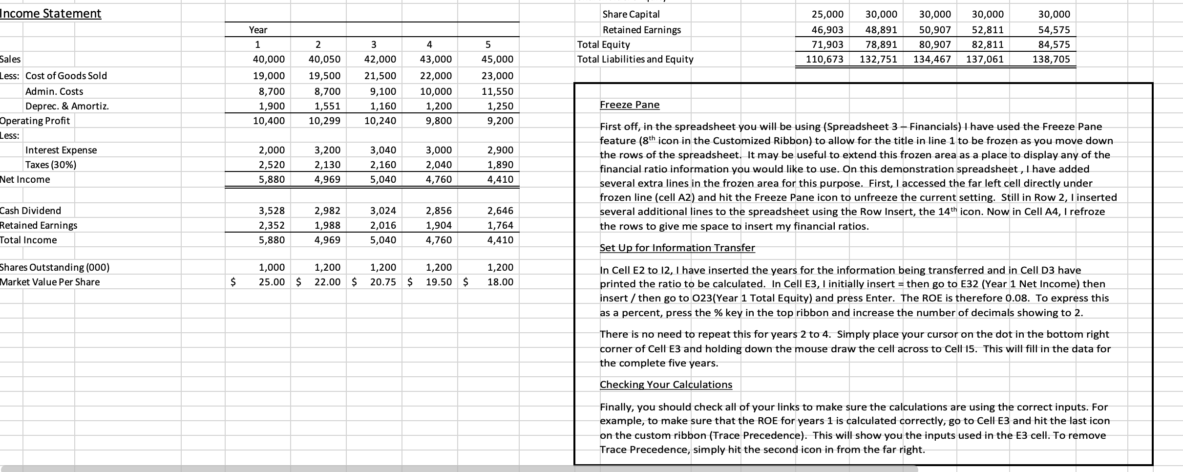 sample corporation. The assignment is to analyze and document what has transpired