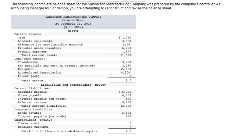 please answer in excel and show formula \f\f\fIntangible assets Total assets $