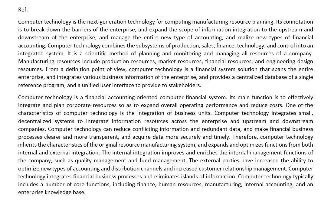 Provide insights and reactions on the article provided below. Ref: Computer technology