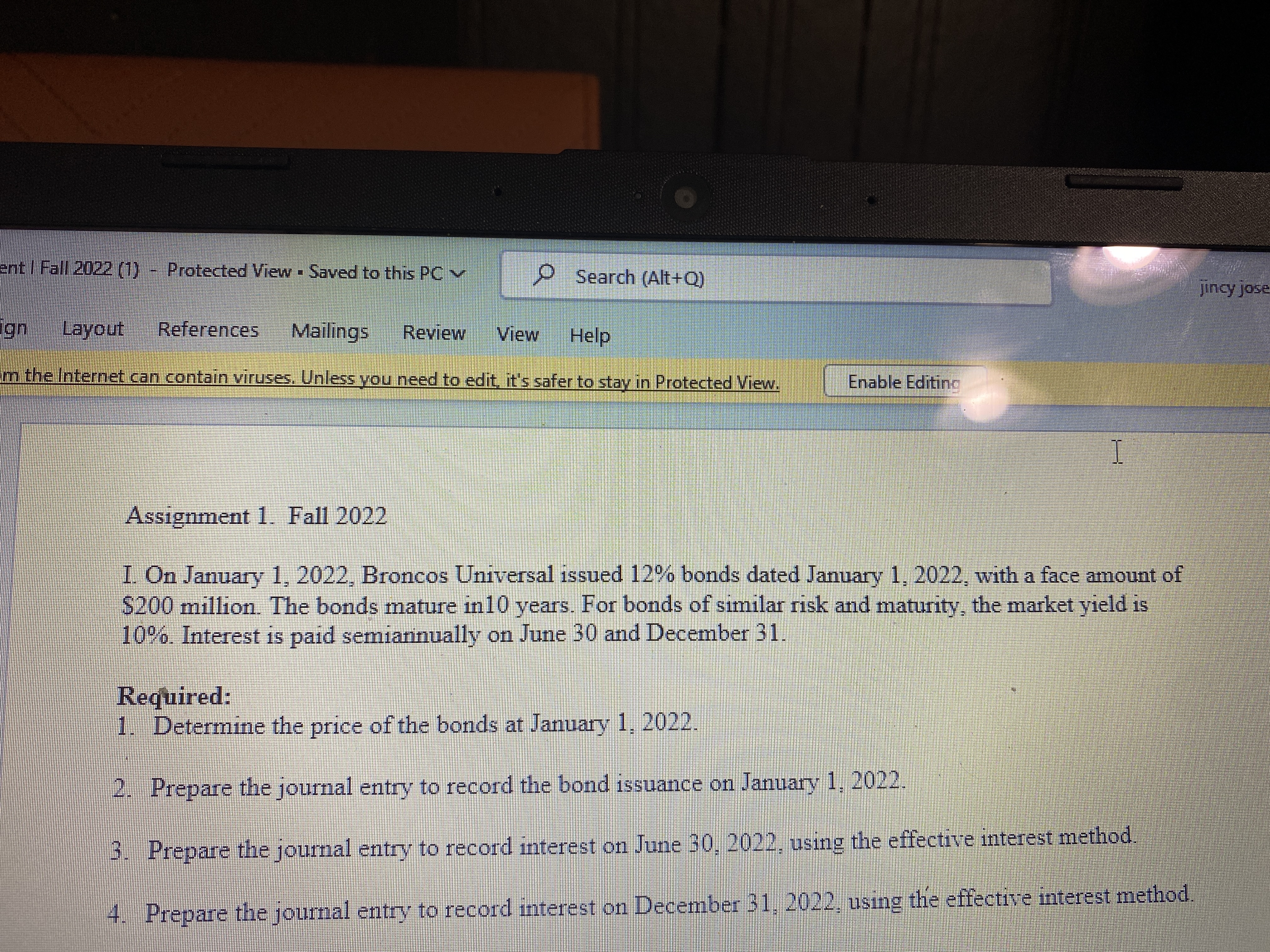  ent | Fall 2022 (1) - Protected View . Saved to