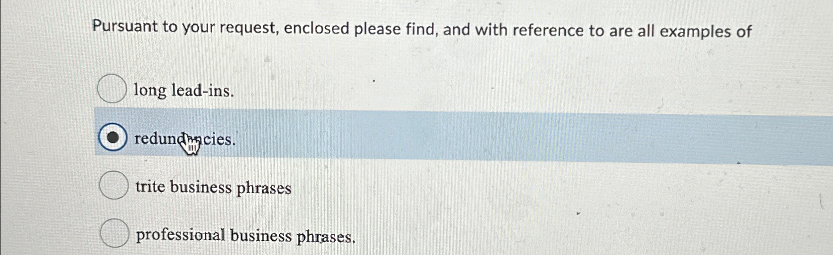  Pursuant to your request, enclosed please find, and with reference to