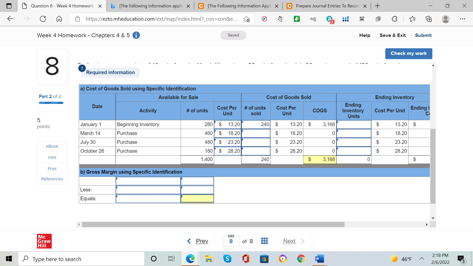 in the following separate income statements a through 9. 5 points Sales