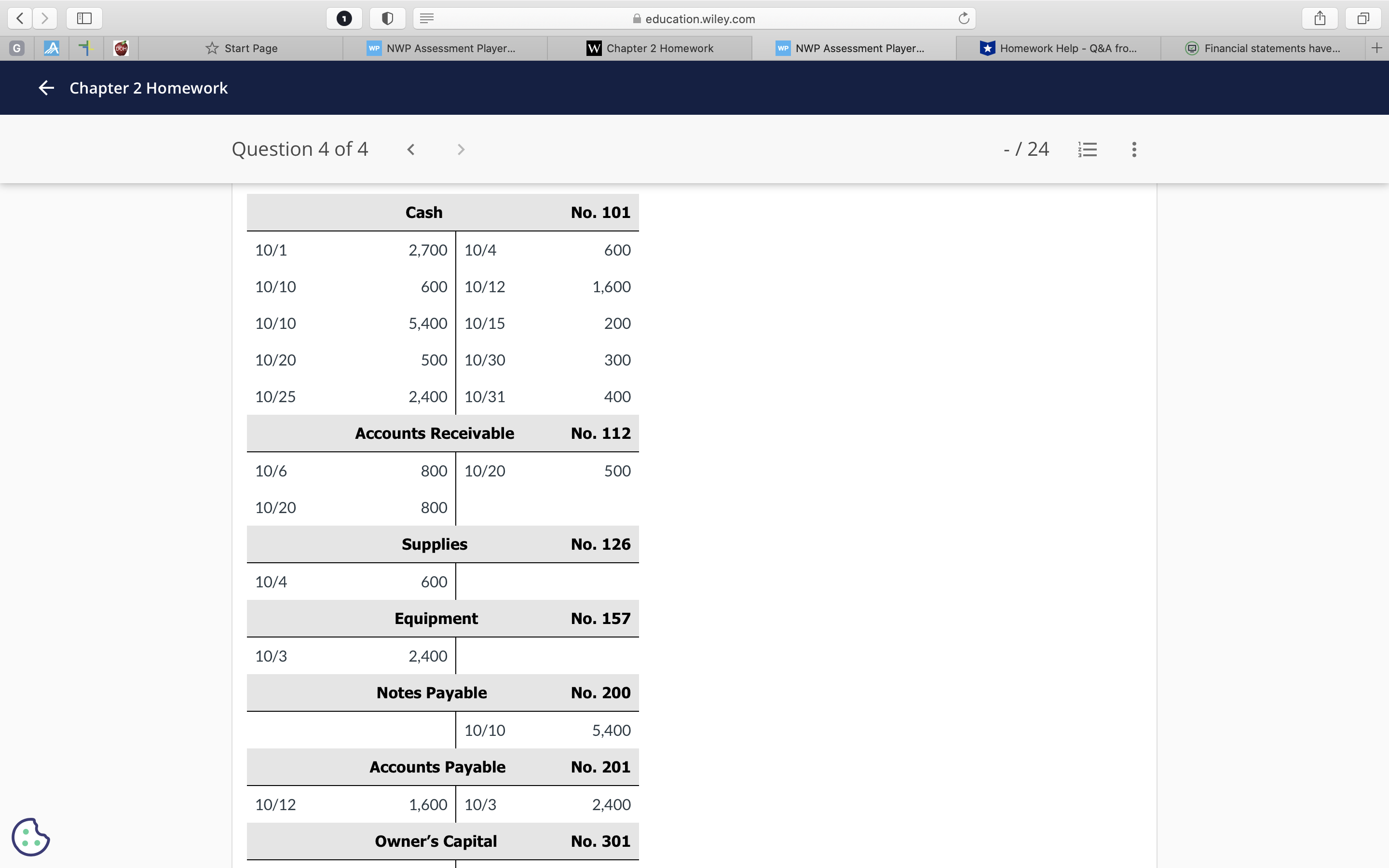  education.wiley.com C Start Page WP NWP Assessment Player... W Chapter 2