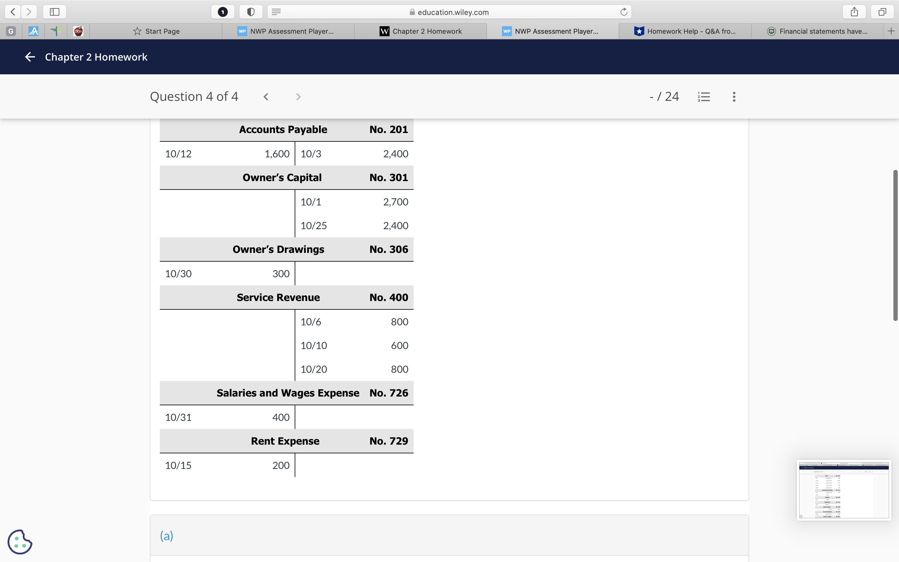 Homework WP NWP Assessment Player.. Homework Help - Q&A fro... Financial statements