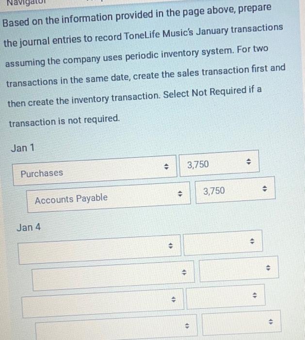 Music sells musical instruments. The following data relates to ToneLife's inventory of