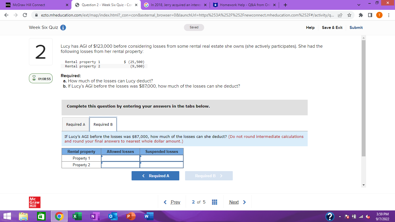 Quiz - Cor X G In 2018, Jerry acquired an interes x