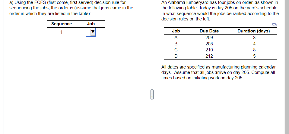 Please answer all items, thank you! a) Using the FCFS (first