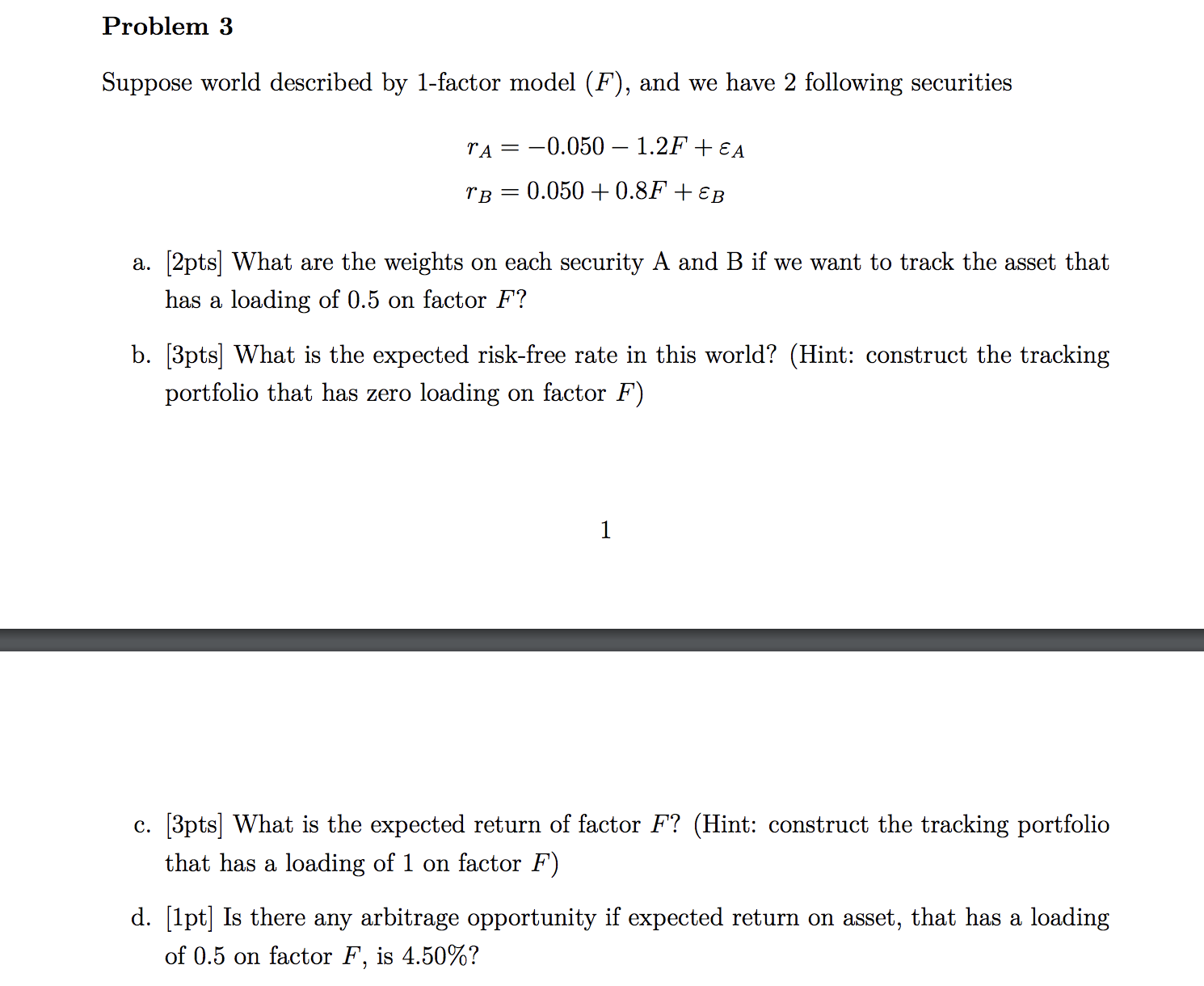 factors have been identied for the U.S. economy: the market return (MKT)