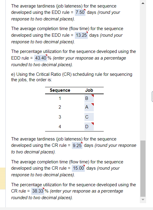 on the yard's schedule. order in which they are listed in the
