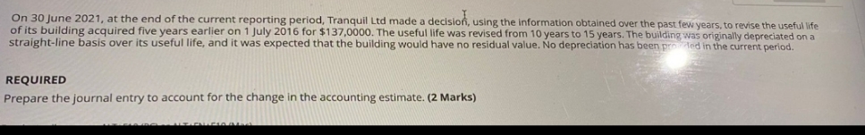 need help with this question On 30 June 2021, at the end