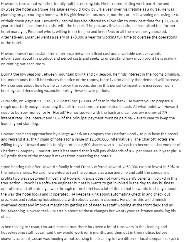 Howard is torn about whether to fully quit his nursing job.