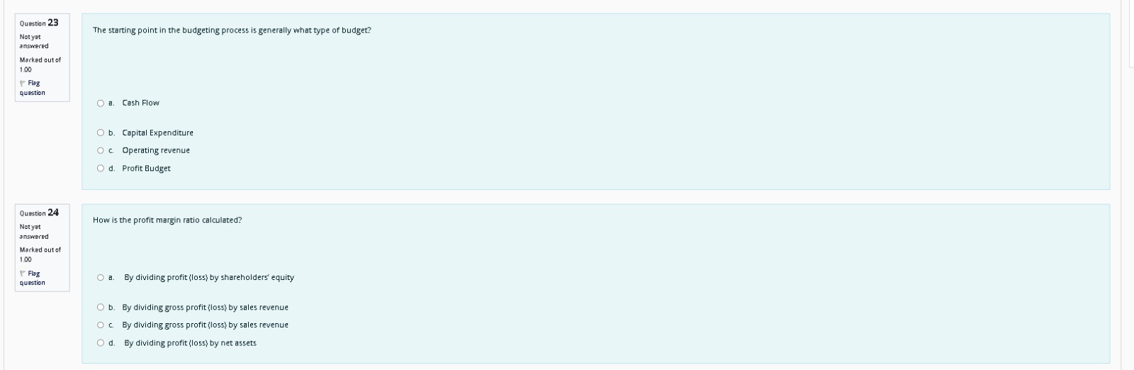 Only need Answer no need to explain Question 23 The starting point