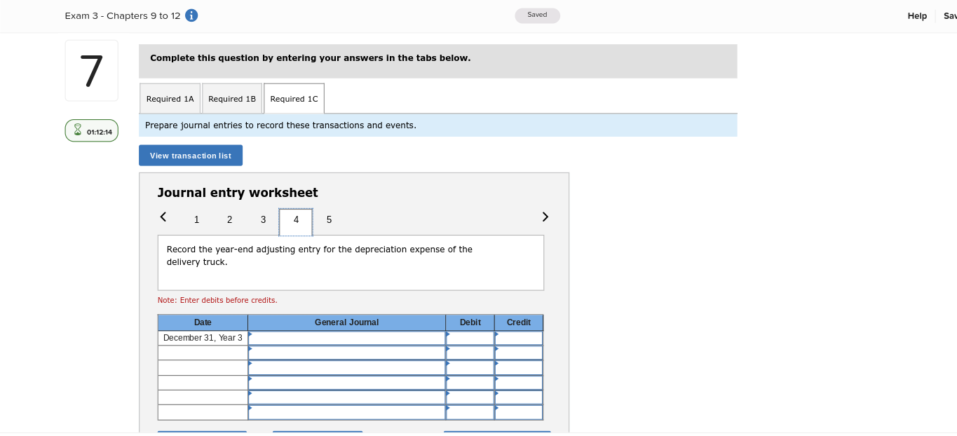 are recorded in the Trucks account. 01:13:28 December 31 Recorded annual straight-