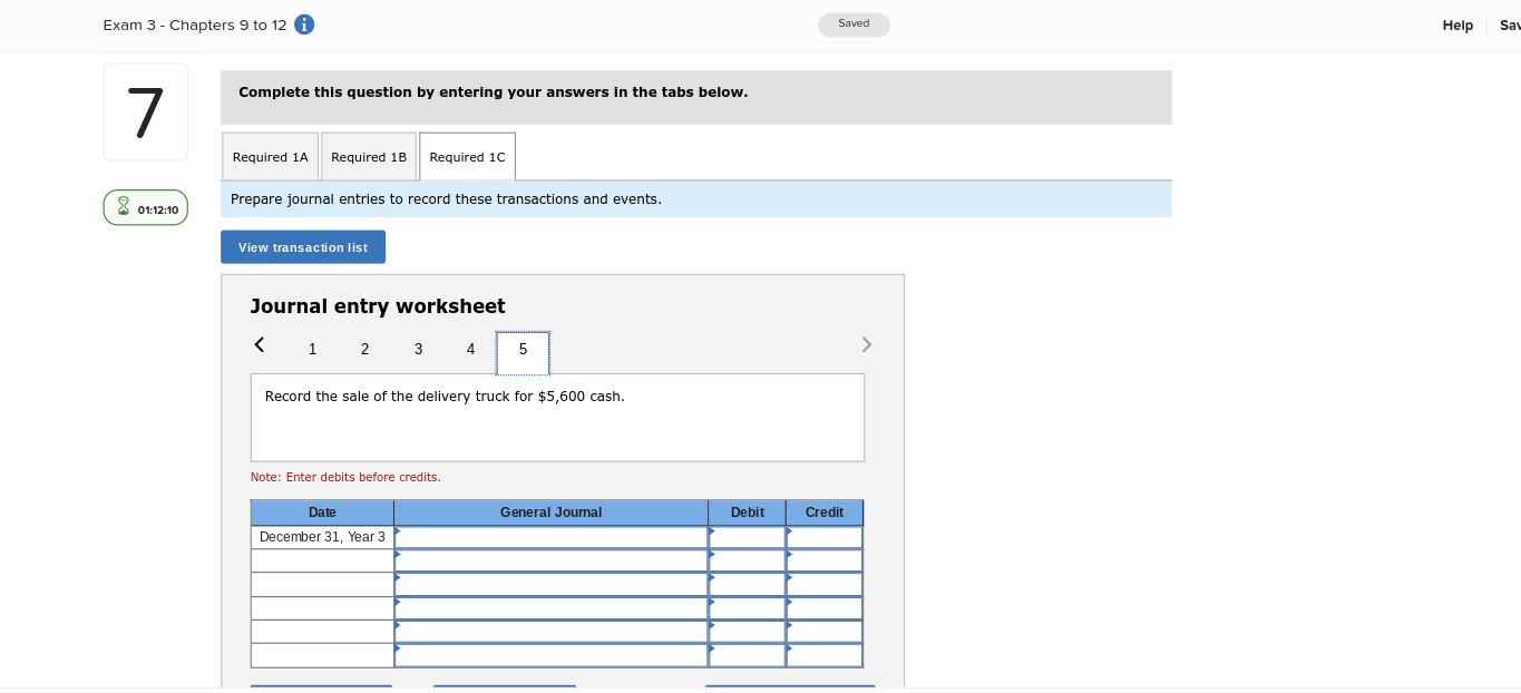 line depreciation on the truck. Year 2 December 31 The truck's estimated