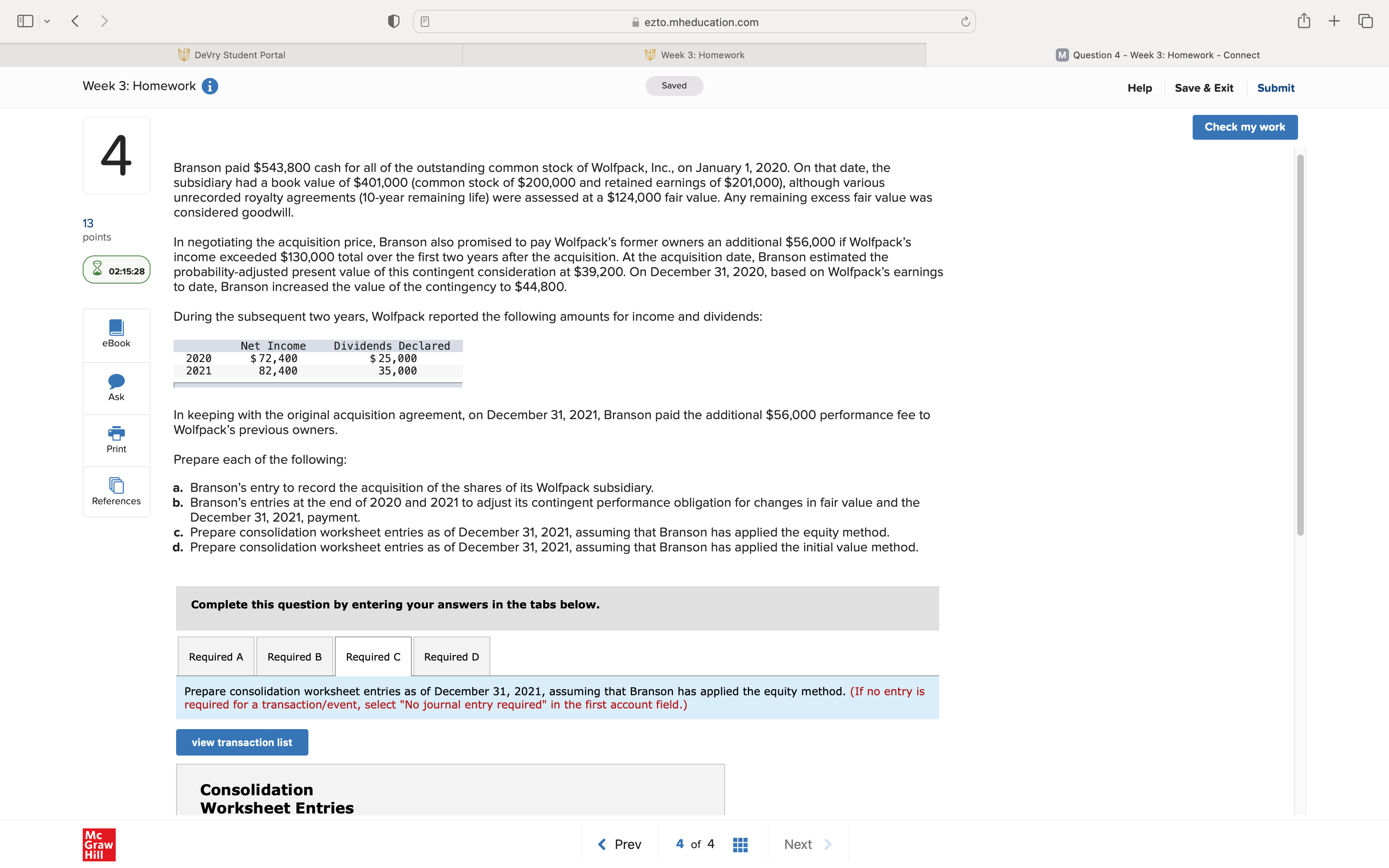 0 E i eztomheducationcom 1:,\" DeVry Student Portal ' ' Week