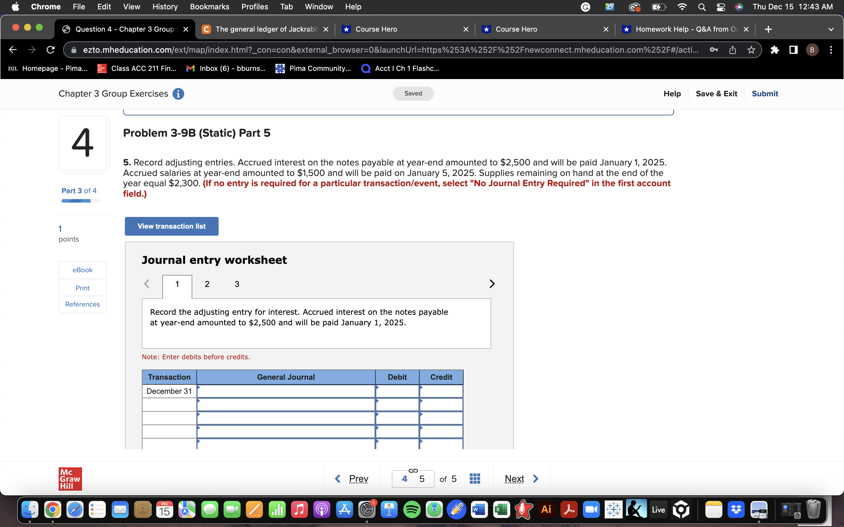 Q 8 @ Thu Dec 15 12:43 AM Question 4 - Chapter