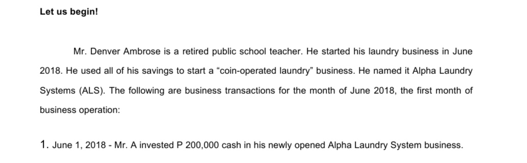 5 Laundry equipment 150 150,000 Cash 100 150,000 to record the acquisition