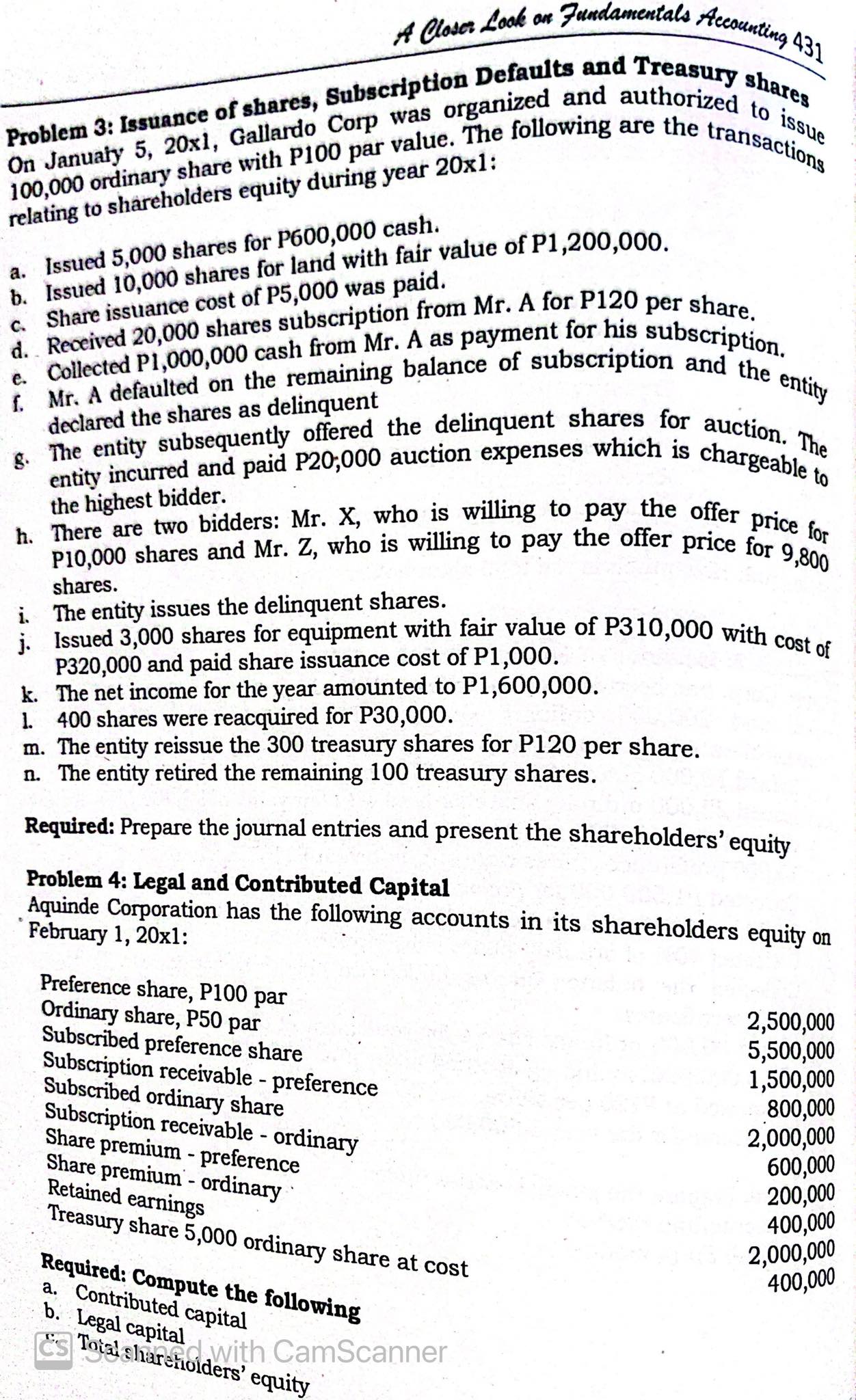 excel and send the link here. Corporation 430 STRAIGHT PROBLEMS Problem 1: