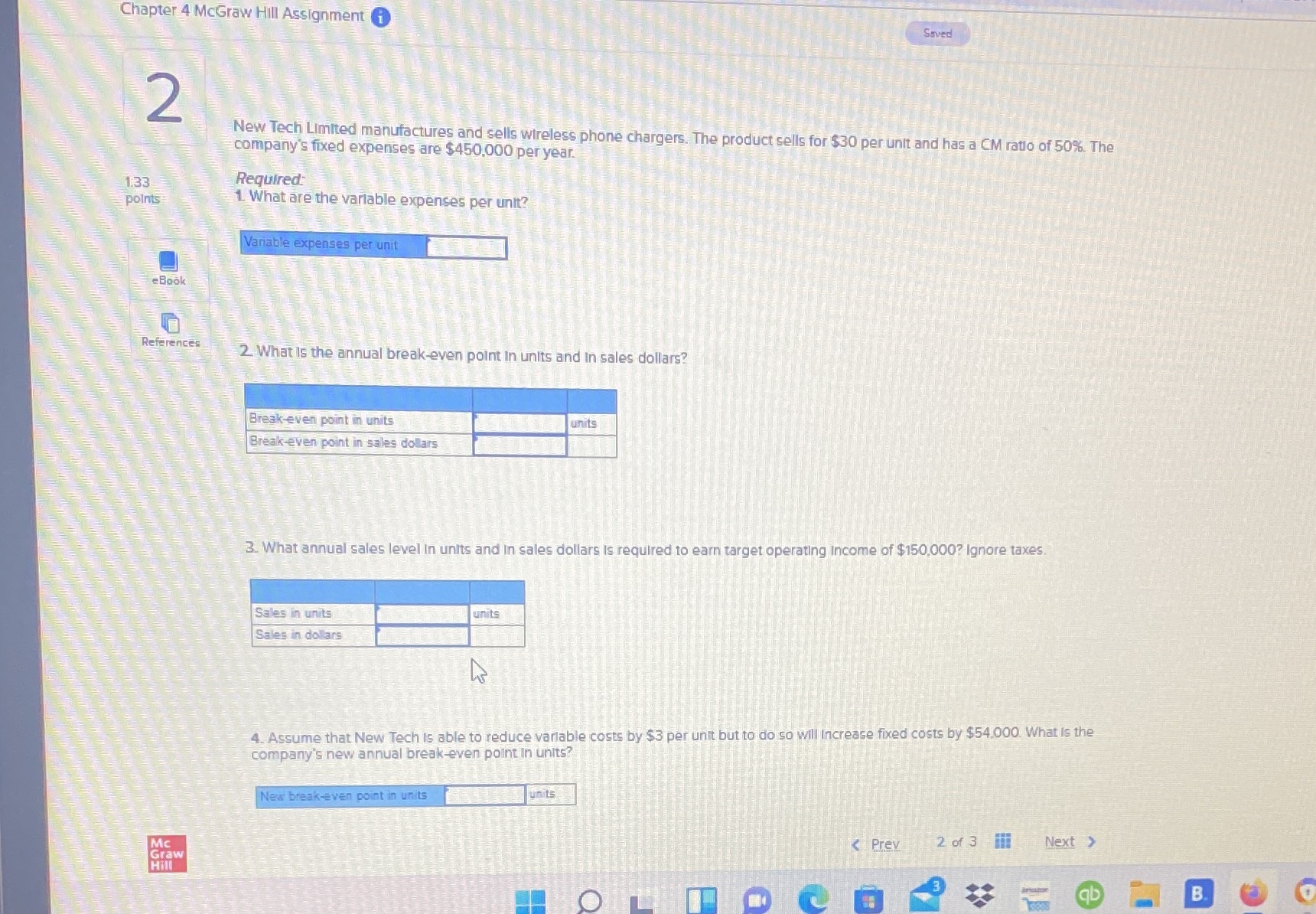  Chapter 4 McGraw Hill Assignment i SavEd 2 New Tech Limited