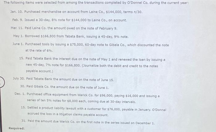 notes owed to Warick Co. Assume a 360-day year. Round your answers