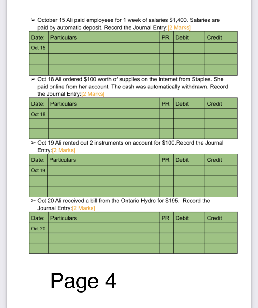 her accounting program. Make sure you use these exact titles in the