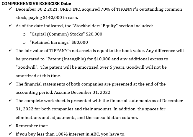  COMPREHENSIVE EXERCISE Data: V\" December 3G 2 2D21. DEED [Nil acquired