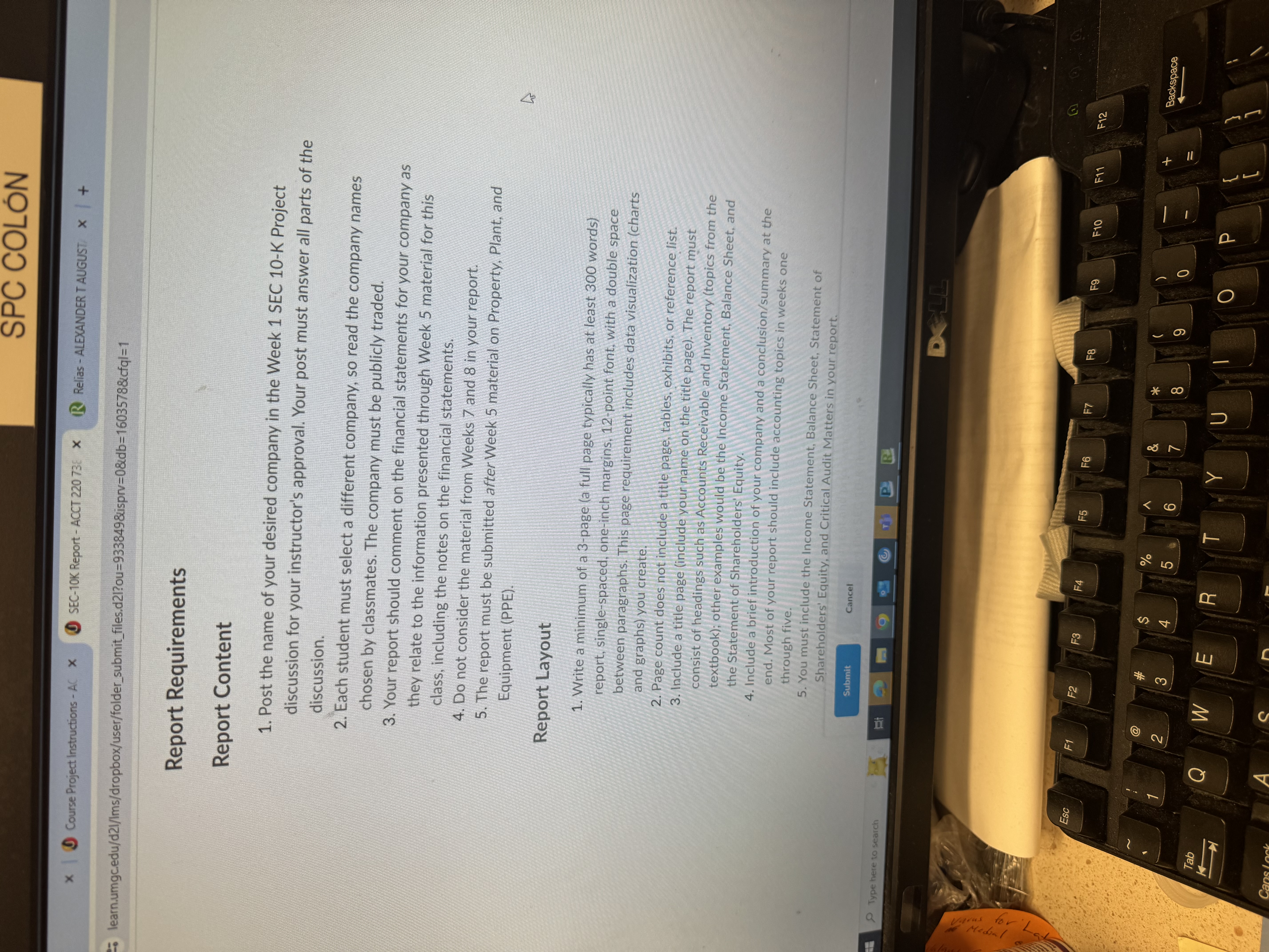 - ACCT 220 738 x R Relias - ALEXANDER T AUGUST, X