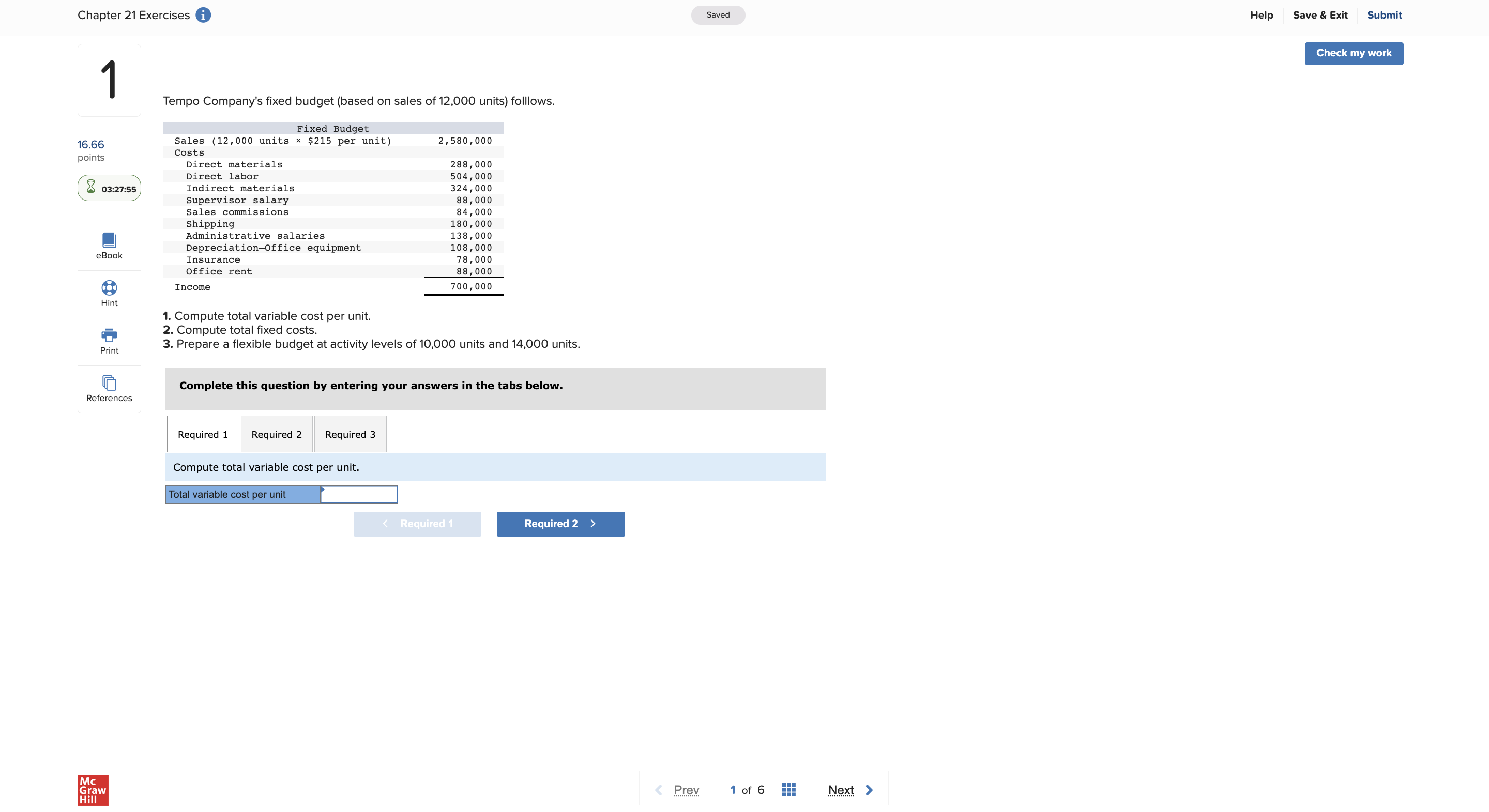 Chapter 21 Exercises i Saved Help Save & Exit Submit Check