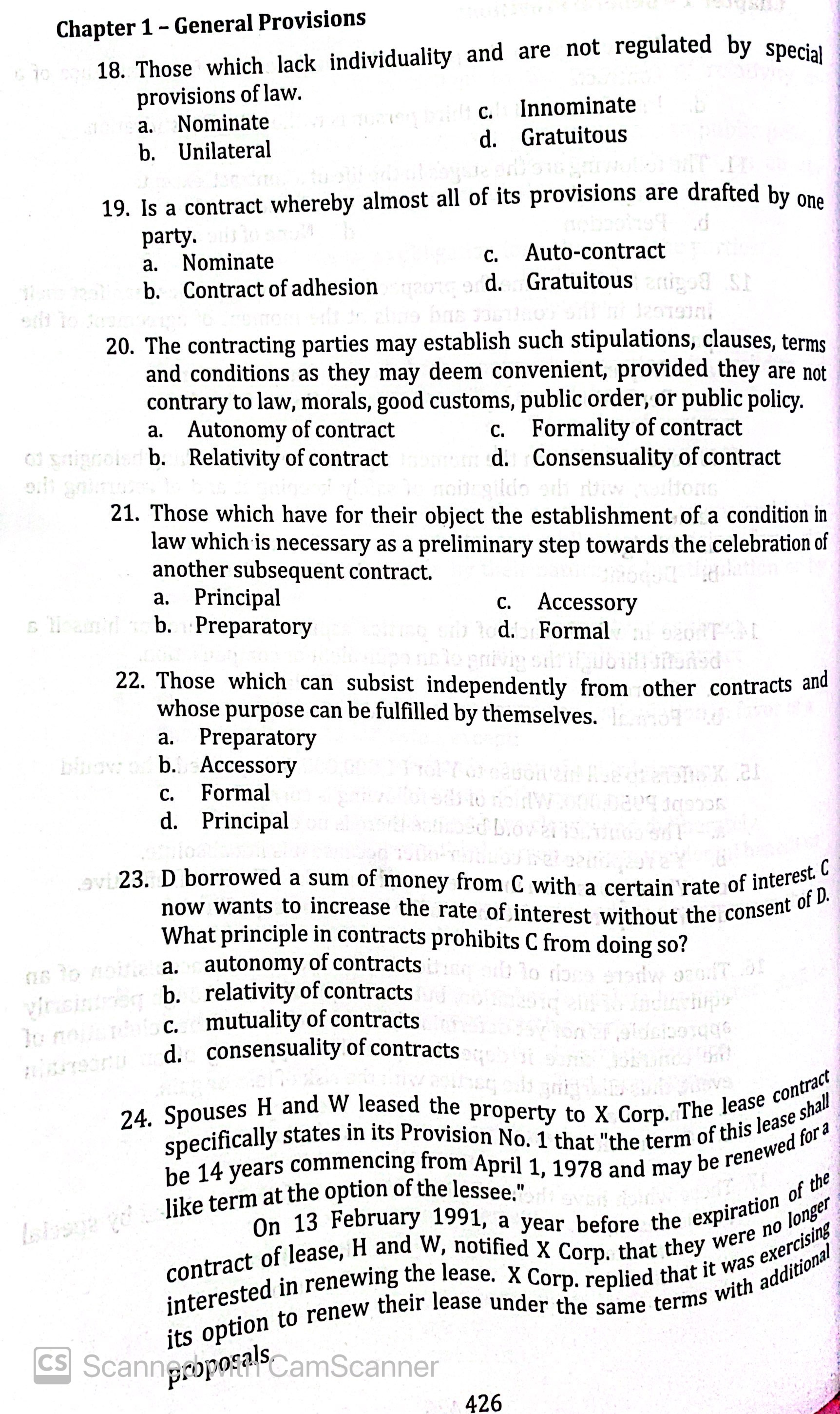 General Provisions ' n to a. An express agreement which gives the