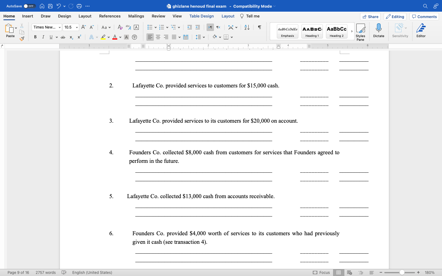 Mailings Review View Table Design Layout ? Tell me Share Editing Comments