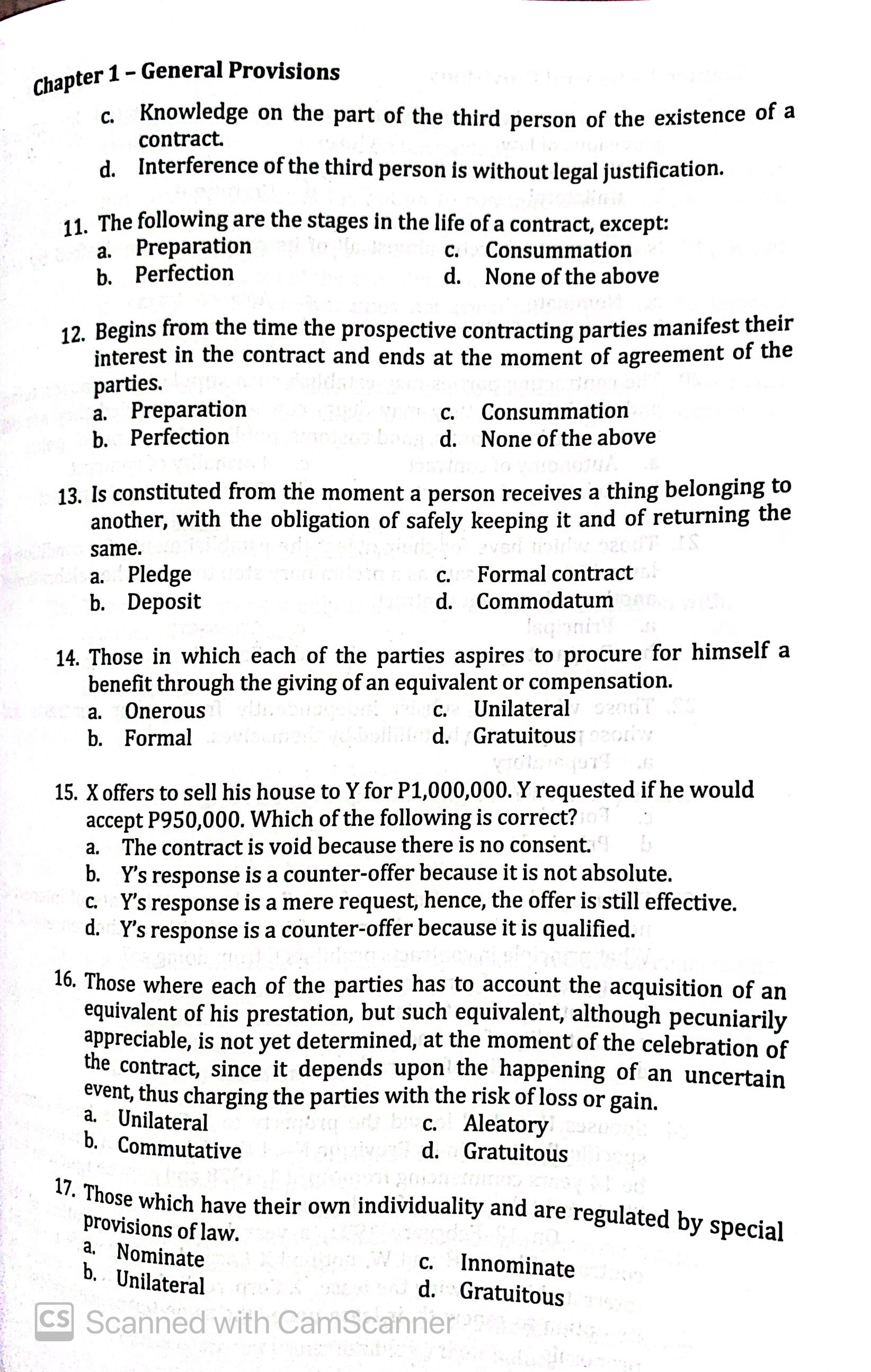 Provisions c. No, because that is repugnant to the principle of relau